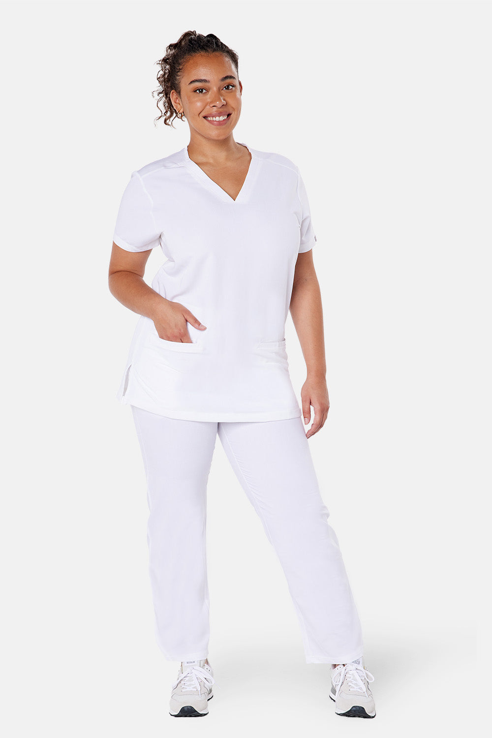 Ari Two Pocket Scrub Top - BEH-4955 - WHT