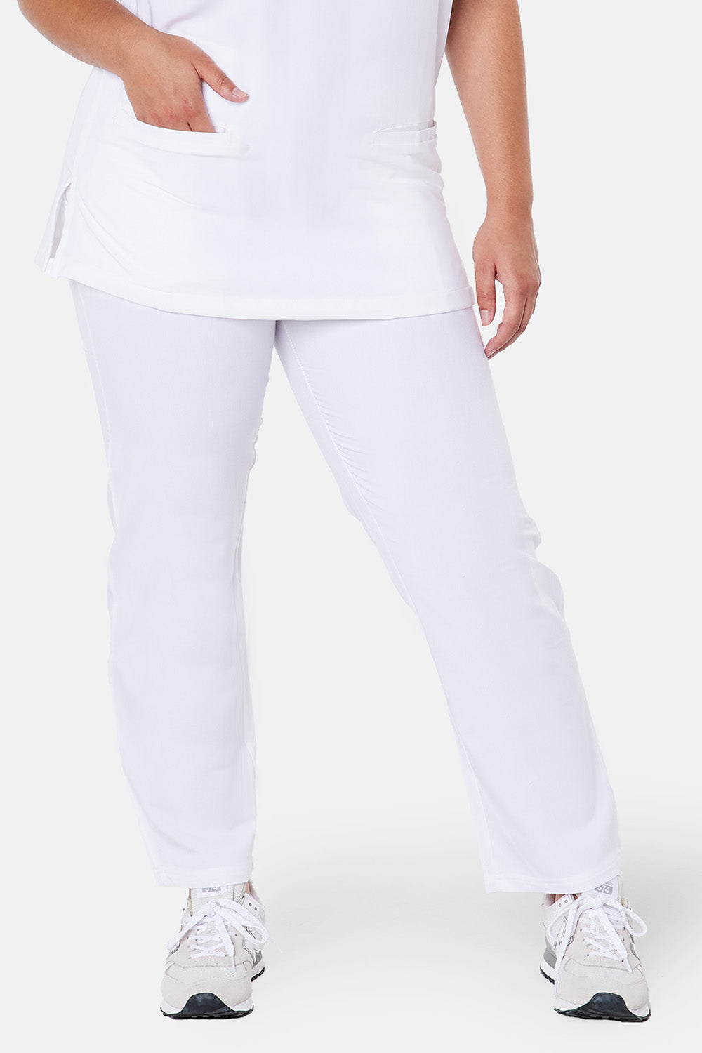 Arlo Straight Leg Scrub Trouser - BEH-4956 - WHT