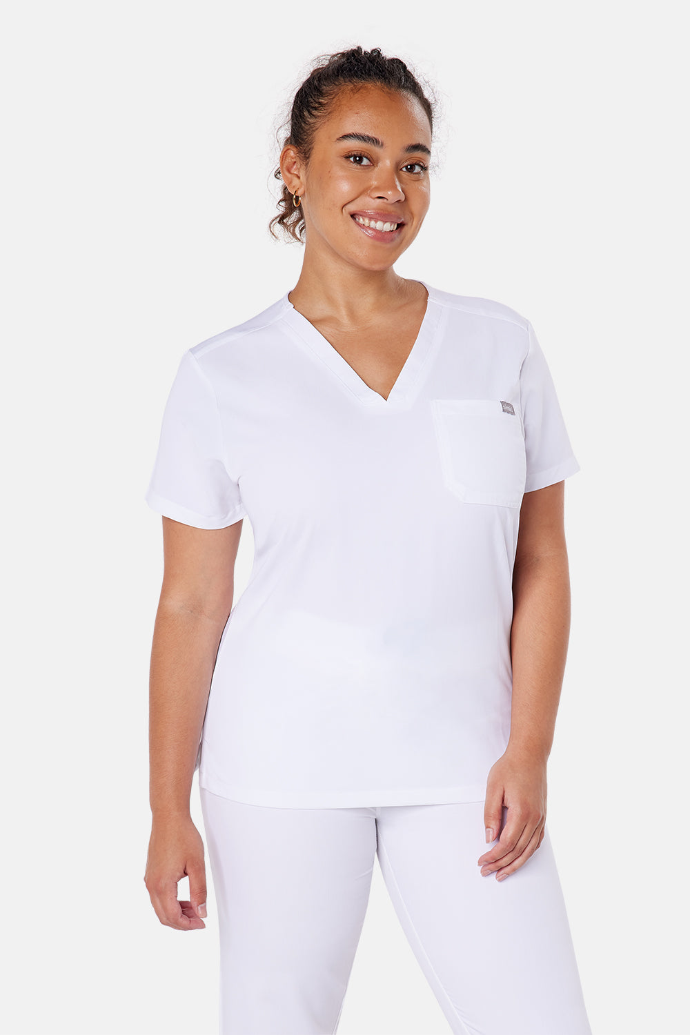 Nova One Pocket Scrub Top - BEH-4957 - WHT