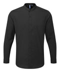 Banded collar grandad long sleeve shirt