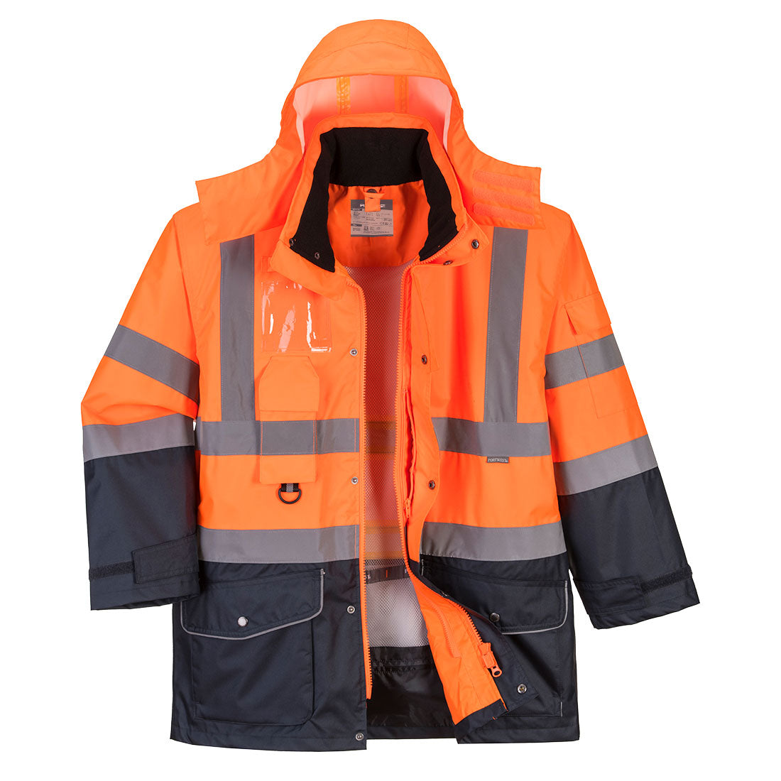 Hi-Vis Breathable 7-in-1 Contrast Traffic Jacket