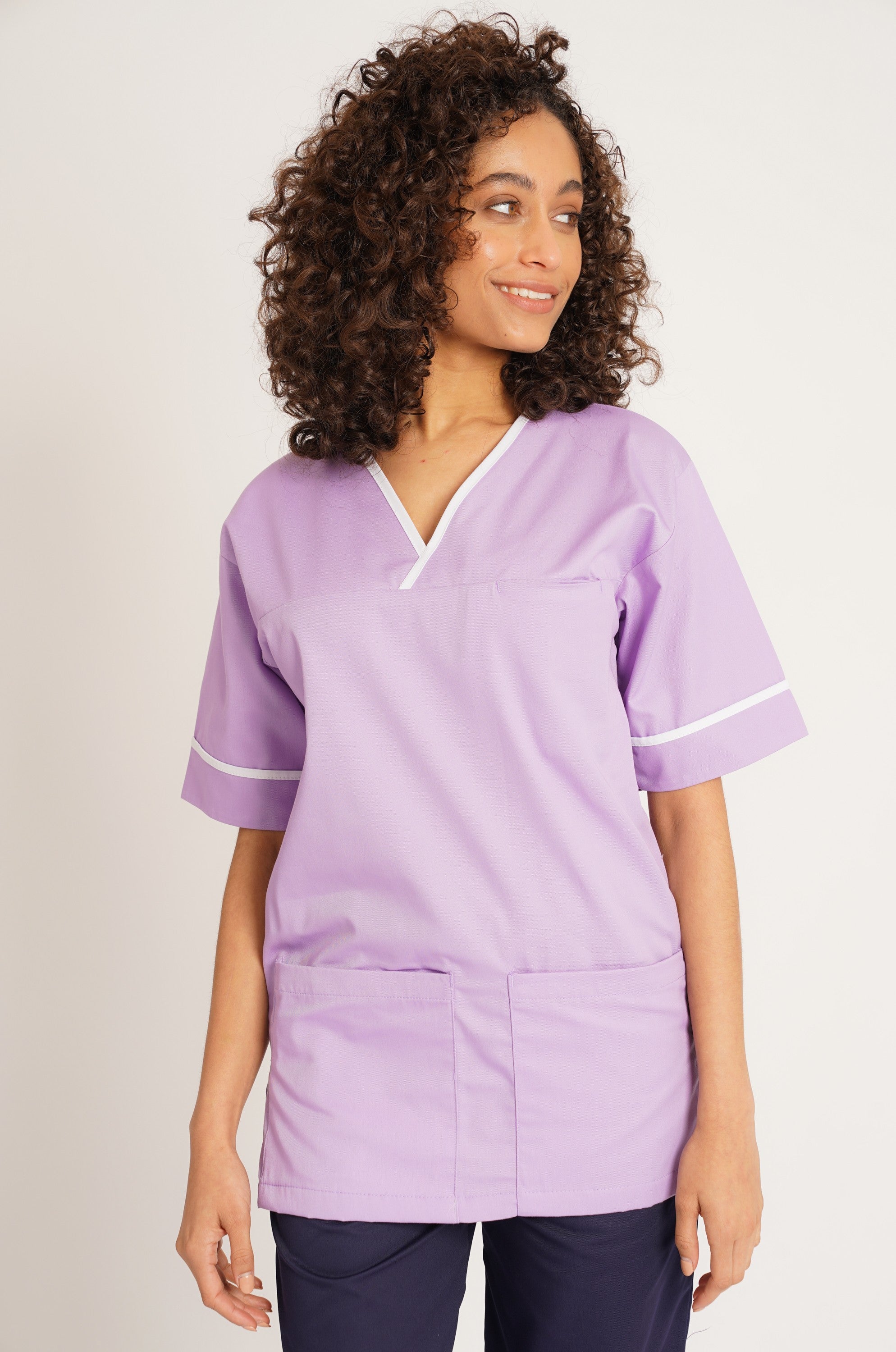 Contrast Trim Smart Scrub Top