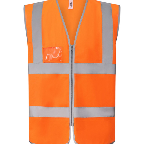 Hi-vis zip ID reflective border waistcoat (HVW103) Thumbnail