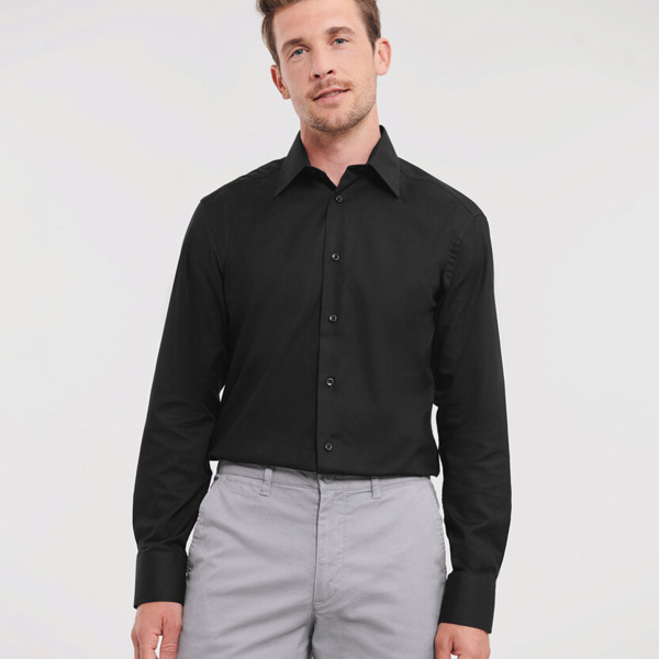 Long sleeve easycare tailored Oxford shirt Thumbnail