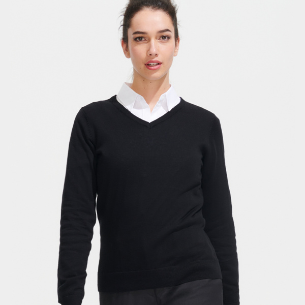 SOL'S Ladies Galaxy Cotton Acrylic V Neck Sweater Thumbnail