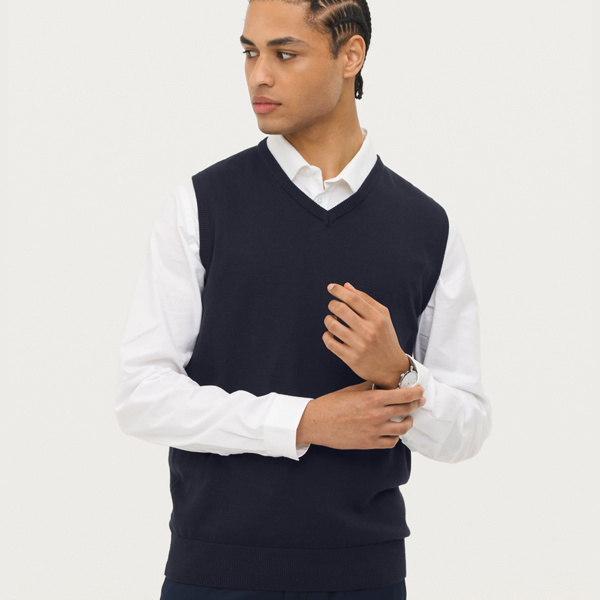 SOL'S Unisex Gentlemen Sleeveless Cotton Acrylic V Neck Sweater Thumbnail