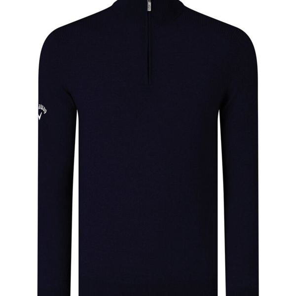 Ribbed ¼ zip Merino sweater Thumbnail