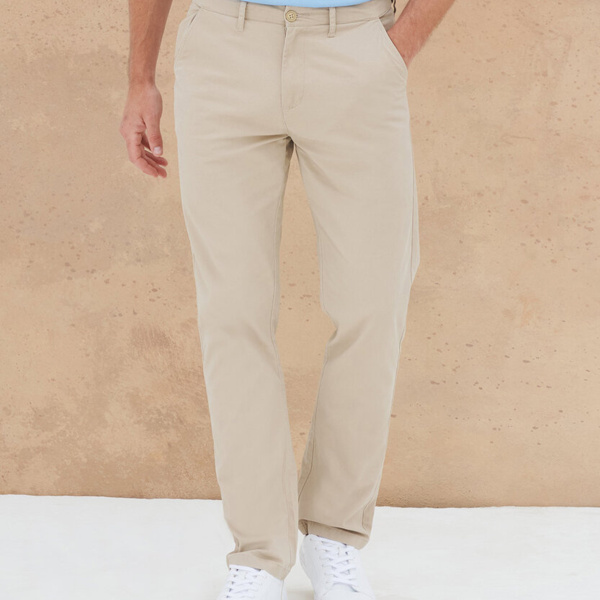 Stretch chinos with flex waistband Thumbnail